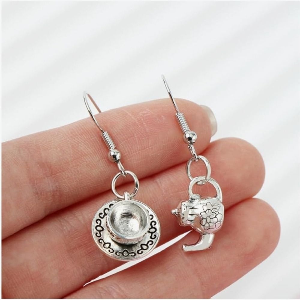 Tea Pot Tea Cup Pendant Earrings - Wonderland earrings
